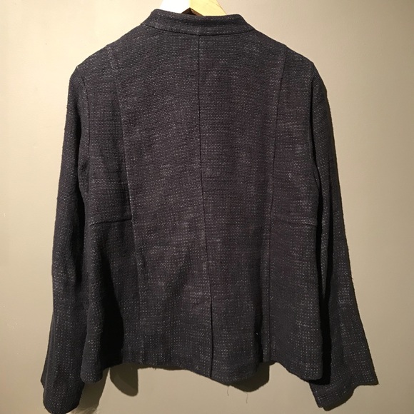 Eileen Fisher mandarin collar tweed jacket Sz M - Picture 6 of 8